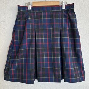 School Uniform Pleated Skirt Dennis navy blue and red plaid  Style#868 Girls G16